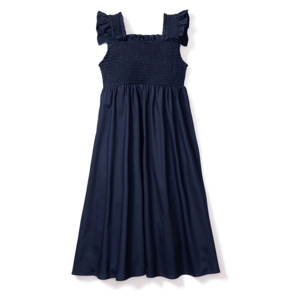 Petite Plume navy blue Twill Margaux tank Dress little girls size 2 smocked NWT